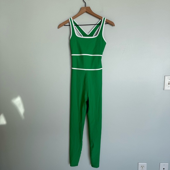 Diane Von Furstenberg For Target Green & White Racerback Full Length Bodysuit - Picture 3 of 5